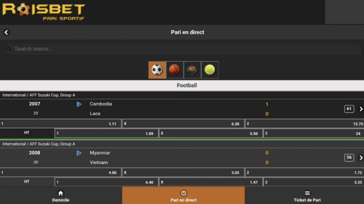 Paiements Mobile Money Roisbet